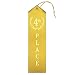 4th Place (Yellow) Premium Award Ribbons with Card & String - 25 Count Metallic Gold foil Print - Made in The USA