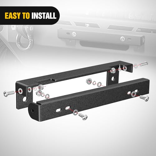 Image of Nilight Universal Flip-Up Plate Frame for 10 inch Hawse Fairlead Mount Front License Bracket Holder Relocation Bumper Winch Mount Roller Fit for Most Pickup Trucks Off-Road Cars SUVs