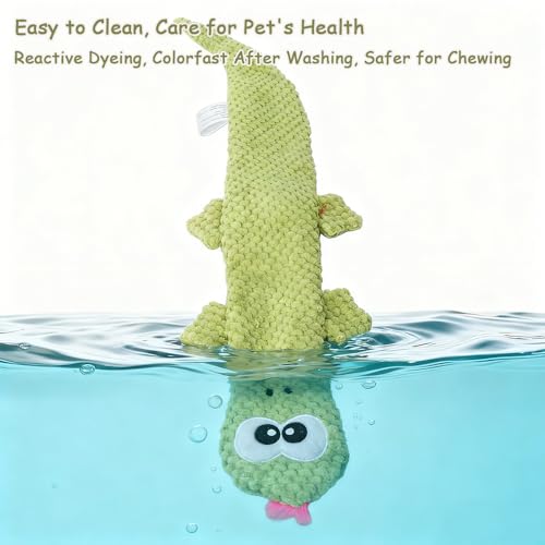 Juguete mordible para perros lagarto de peluche verde miniatura 6