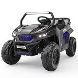 Joywhale 24V 2人乗り キッズ UTVカーに乗る パワフルな電気自動車 4x75Wの強力なモーター、大きなバッテリー、簡単にドラッグシステム、2.4Gリモートコントロール、ソフトブレーキ、スプリングサスペンション、音楽、BW-U20