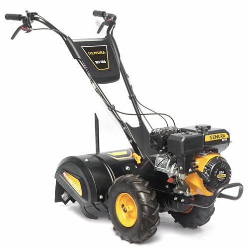 Nemura Motoculteur Fraise Arrière 212cm3 - Largeur de Coupe 75 cm - Double Marche Avant + Marche arrière - Moteur 4 Temps - Puissance et Maniabilité - Jardinage et Entretien Facile - Marque Française