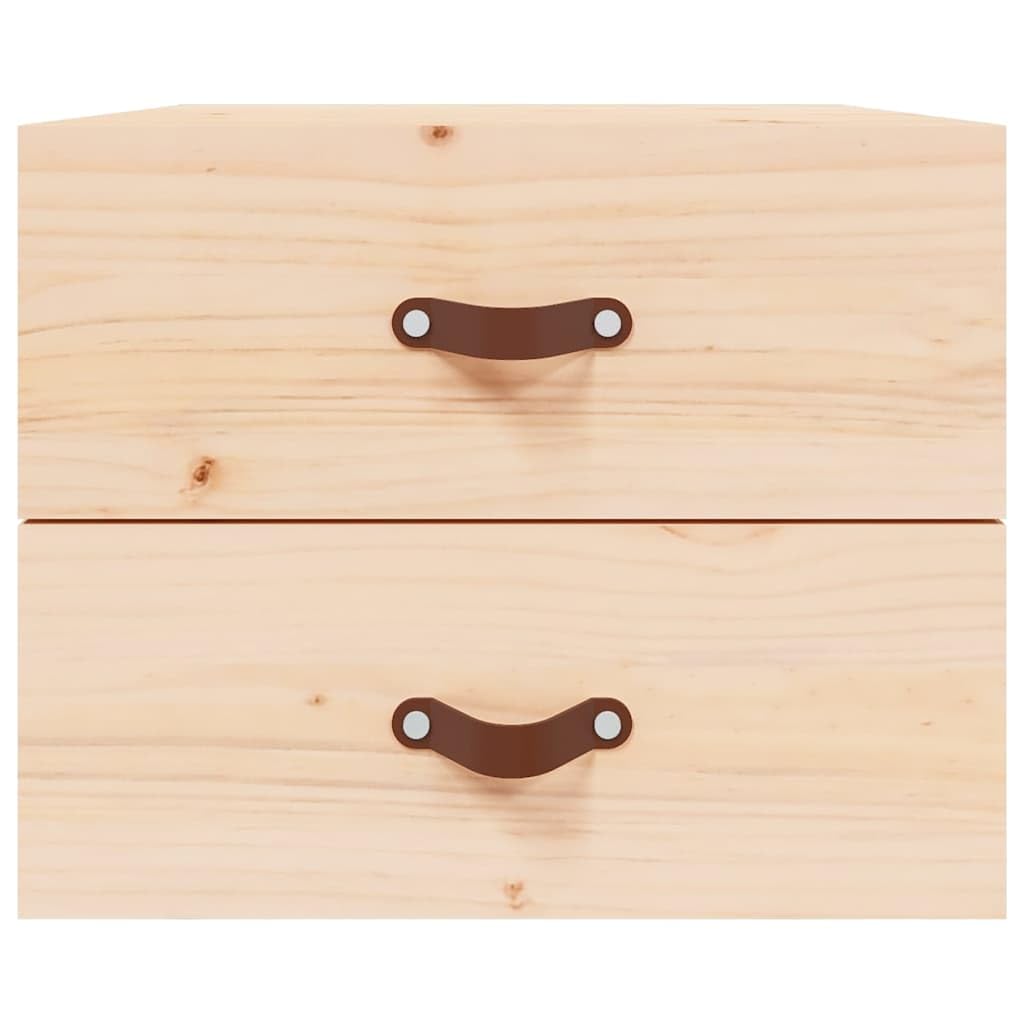 Comodini sospesi da parete, 2 pezzi, comodini sospesi in legno di pino massiccio non trattato, consolle con spazio per camera da letto, mensola da parete, 50 x 36 x 40 cm