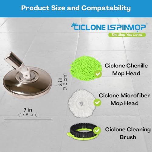 Image of Stainless Steel Professional Mop Plate - Heavy Duty Spin Mop Replacement Base - Commercial & Industrial Use Suitable for Home, Office, Hospitals, Hotels for Floor Cleaning
