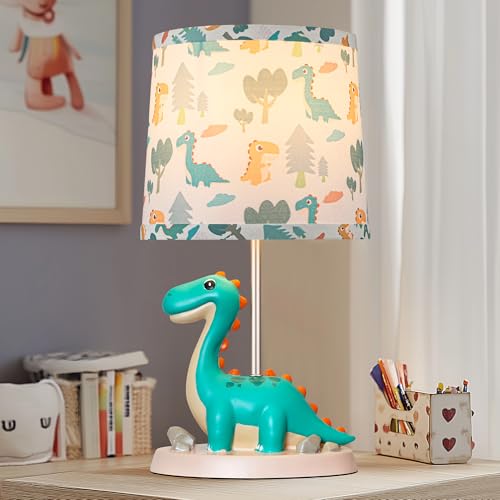 Image of Hamucd Small Green Dinosaur Table Lamp for Bedroom Nightstand Decor,Animal Nursery Single Bedside Lamp for Kid Study Room,Cute Desk Lamp for Boy Girl Toddler Play Room,1 LED Bulb Included