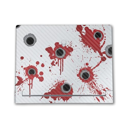 Image of Carbon Fiber Laptop Skin Compatible with Alienware X16 R2 (2024) - Bullet Holes - Premium 3M Vinyl Protective Wrap Decal Cover - Easy to Apply | Crafted in The USA by MightySkins