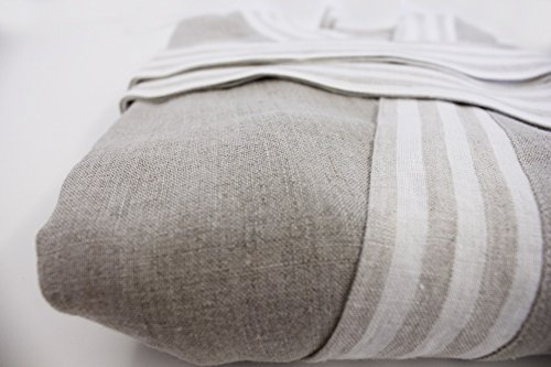 IPPINKA Pure Linen Bathrobe, Moisture Wicking & Lightweight, Natural Grey3