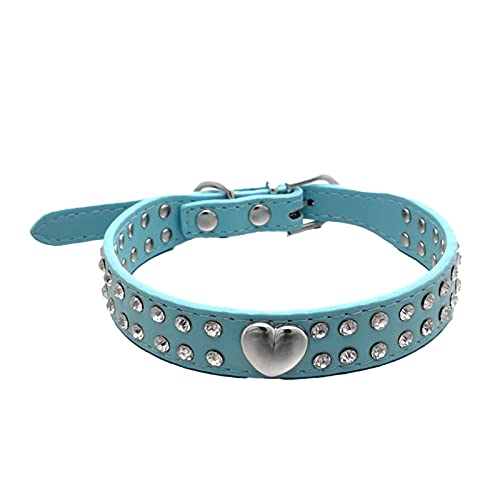 犬の首輪 キラキラ 犬 首輪 犬のリード首輪 ペット首輪 可愛い おしゃれ 小型犬用 頑丈 調節可能 いぬ首輪 散歩用 犬 くびわ 中型犬 犬用ベーシック首輪 簡単脱着式 M サイズ ブルー