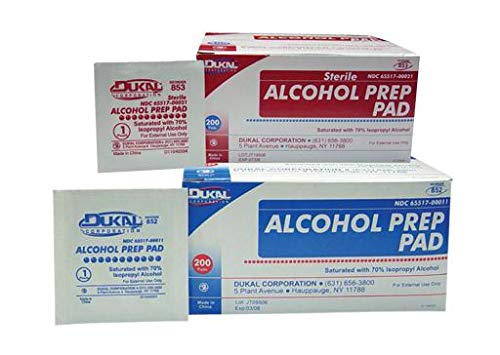 Dukal Alcohol Prep Pad, Non-Sterile, 200/bx, 20 bx/cs