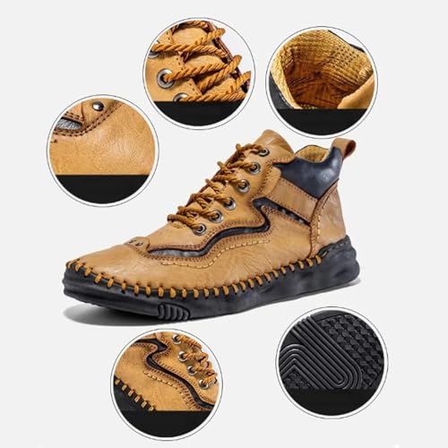 Vilobel Men Non Slip on Shoes, Men's Orthopedic Safety Work Shoes - Safety Toe Ankle Protection Waterproof Shock Absorption Non-Slip Durable2