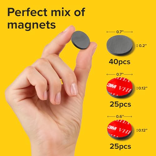 image for X-bet MAGNET Ultra-Strong Ceramic Round Magnets with Adhesive Backing 