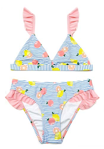 Image of SHEKINI Girls Swimwear Halter Triangle Bikini Set Ruffled Hawaii Beach Sport Two Piece Swimsuits