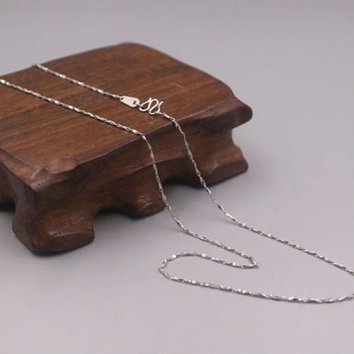 Real Pt950 Pure Platinum 950 Necklace Women 1.2mm Ingots Link Chain 22inchL2