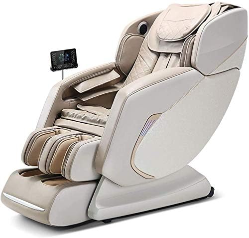 Full Body Shiatsu Massage 4D SL Track Thai Stretching Zero Gravity Luxury Relax Arm with Bluetooth Heat System Gray Adult Massage Chair (Color : Beige)