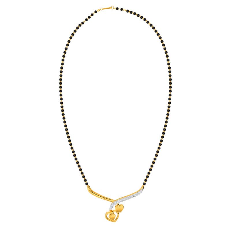 Image of KISNA JEWELS 14KT|18KT BIS Hallmark Pure Gold and Diamond Mangalsutra For Women