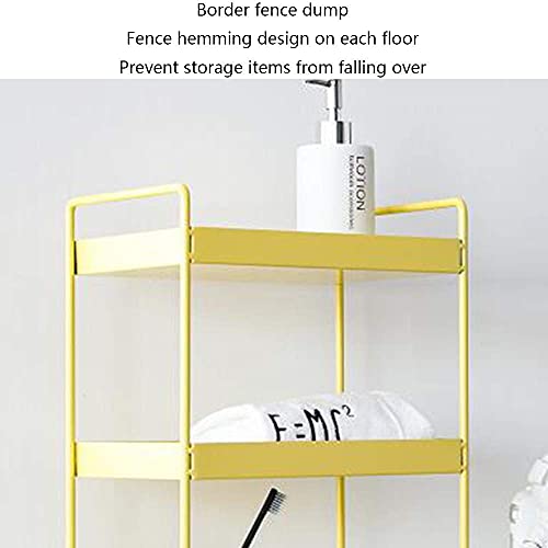 Étagère utilitaire haut de gamme en métal jaune à 3 niveaux fixes