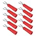 Jopwkuin U Type Banana Plug Adapter, 10 Pcs 4mm Banana Jack Female to Fork Spades Cable, Plating 30V?60V Fork Spade Wire Connectors Copper PVC for Multimeter(red)