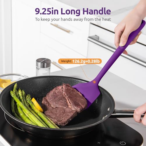 Image of U-Taste Silicone Turner Cooking Spatula, 13.6 inch Long /3.7 inch Wide, Purple