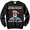 HotScamp Football Christmas Jumper Day for Men – Praising Santa, Thats his Job Slogan Sweatshirt - Xmas Sweater Funny 90s Footballer Keane Retro Sweater Christmas Jumper Days Black Large