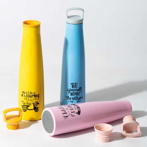Image of CLAY CRAFT VACBOTT Sleeko Peppy Double Walled|18 Hours Hot and 24 Hours Cold Vacuum Insulated Flask 650ml, 1 Pcs, Steel Water Bottle for Office|Travelling|BPA-Free|BIS Certified|1Year Limited Warranty