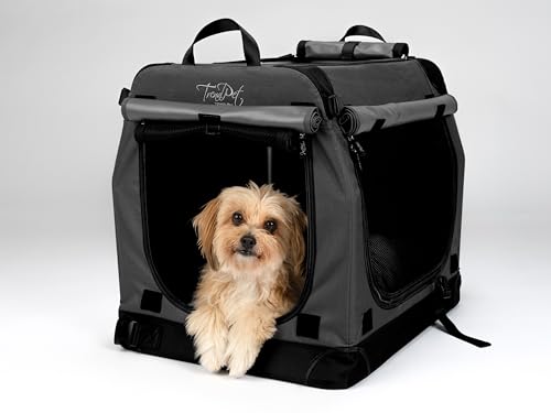 TrendPet TPX-Pro - Leichte, Faltbare Hundebox mit Aluminium Rahmen (grau, L 60 x B 45 x H 50 cm)