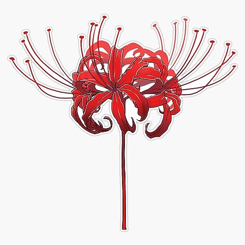 Image of Beautiful Red Spider Lily Bumper Sticker Vinyl Decal 5 inch
