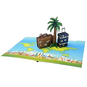 Pop-Up Reisegutschein – 3D-Gutscheinkarte für Urlaub, Geburtstag oder auch einen Abschied – Geldgeschenk für Urlaubsgeld…