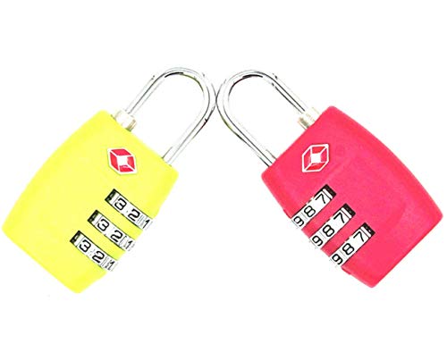 Cerraduras de combinación de 3 dígitos de JYHYu00ae TSA, candados Resistentes y de Alta Seguridad, para Equipaje, Maletas, Bolsos de Viaje y casilleros de Gimnasio,Paquete de 2