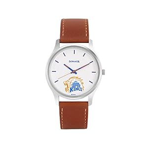 Sonata Chennai Super Kings Limited Edition Analog White Dial Men’s Watch-77082SL05 / 77082SL05