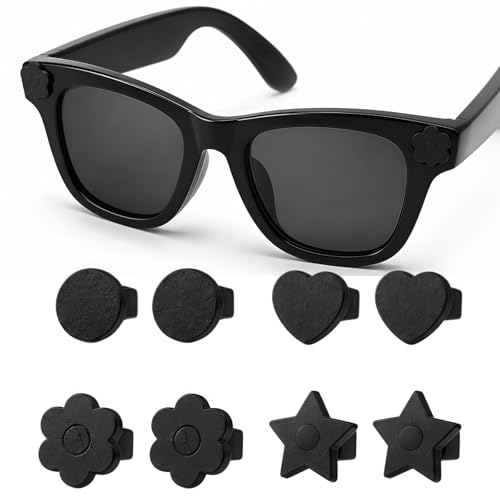 Camera Privacy Cover Compatible with Ray-Ban Meta Smart Glasses Snap-On Lens Blocker for Security in Restricted Areas 4 Styles (Basic Flower Star Heart) - 8 Pairs