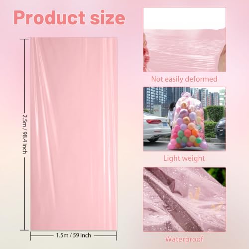 Image of 2 Pcs 98.4 x 59 Inches Rouge Pink Large Balloon Bags for Transport | Christmas Tree Disposal and Storage Bag, Balloon Drop Bag, Giant Carrying Storage Bags for Wedding Birthday Party Supplies