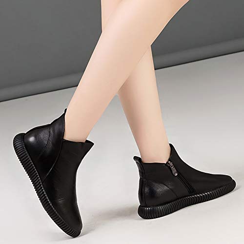 XINDONG Women's Ankle Bootie Short Boots Chelsea Boots Martin Boots Soft Sole Flat Winter Leather Comfortable,35