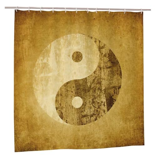 Rideau de douche polyester imprimé Yin Yang 183x183cm accessoires de bain - 2