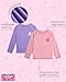 Real Love Toddler Girls Rash Guard - 2 Pack Quick Dry Sun Protection Girls Swim Shirt Long Sleeve Rash Guard Kids (2T-16), Size 5-6, Light Pink-Lilac