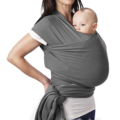 Image of Bembika Baby Essential Hands Free Baby Carrier Wrap Breathable Lightweight Baby Wrap Carrier Cloth Suitable for Newborn, Infants - (Grey)