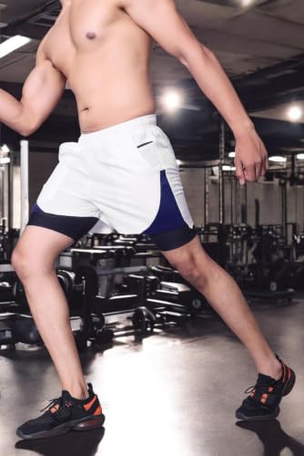 Image of RynoGear Mens Gym Shorts with Compression Liner || Double Layer Shorts for Workout || Shorts for Men