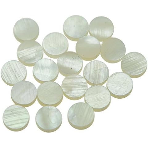 KAISH 20pcs 6x2mm Guitar Natural Mother of Pearl Inlay Fingerboard Fret Dots Cover