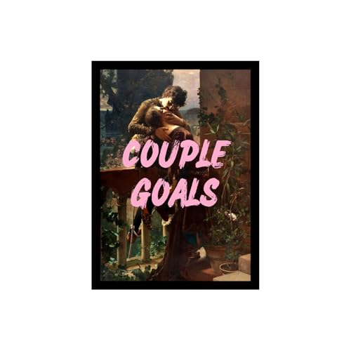 Image of BLINKART Framed Photo - Couple Goals | Altered Art Theme | Motivational & Inspirational Wall Art Poster for Home, Bedroom, Living Room, Office, Hotel & Gifting - 12x8 Inch
