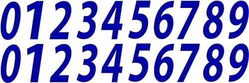 Blue Vinyl Numbers Stickers 0-9 (2 of Each Number, 20 Total Numbers) Choose from 1/2