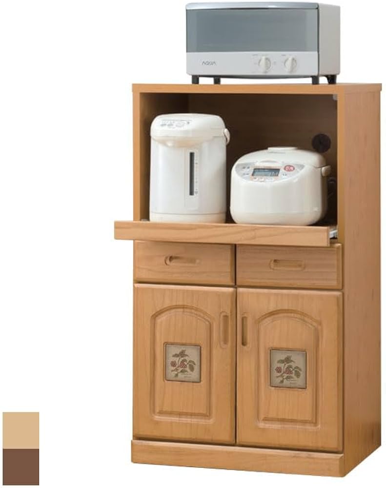 Amazon｜アウトレットファニチャー 九州大川産 天然木タイル付レンジ台