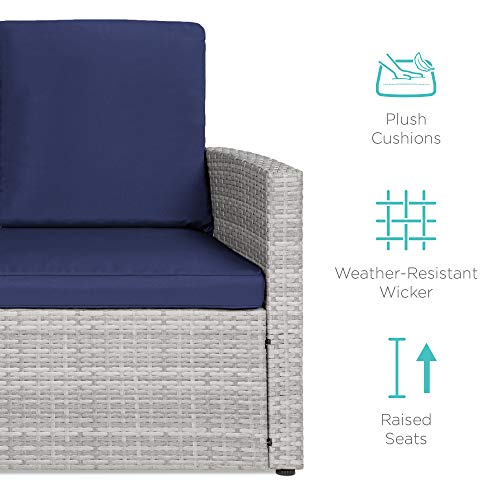 image for Best Choice Products 7-Seater Conversation Wicker Sofa Dining Table, O