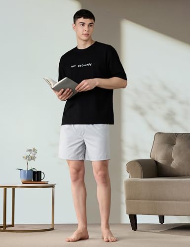 Image of Amazon Brand - Symbol Men Cotton Printed Boxer Shorts (Combo Pack of 2) Casual | Underwear | Half Pants | Short Pant - Regular Fit with Slant Pocket