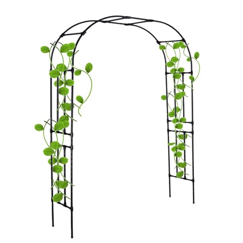 Arco per Rose Rampicanti Arco da Giardino Larghezza 120-320cm Altezza 240cm Metallo Arco Arco di Nozze Decorazione Romantico Durevole Padiglioni Reticolo(Black,250x240cm/8.2x7.9ft)