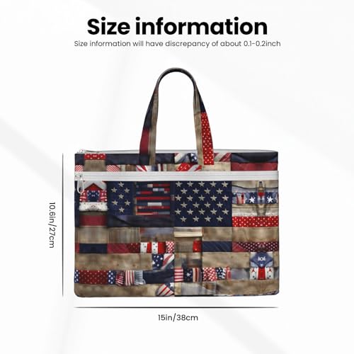 American Flag Patchwork Canvas Document Bag Briefcase For Professionals And Executives4