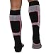 Pure Athlete Snowboard Socks - Comfortable Warm Outdoor Socks for Skiing and Snowboarding - Warm Board Socks, Ski Socks for Men and Women (Black-White-Neon Pink, Small)