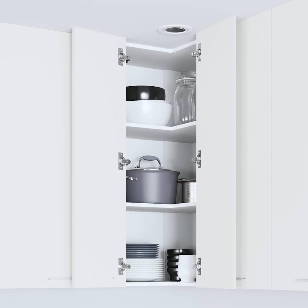 Hängeschrank Weiß aus Holzwerkstoff 57 x 57 x 100 cm mit viel Stauraum und 2 Scharniertüren, moderner Küchenschrank für Innenbereiche, praktischer Vorratsschrank und Aufbewahrungslösung