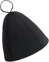 Sombrero de sauna de protección para el cabello, fieltro de lana gruesa, aislante de calor, ligero, color negro