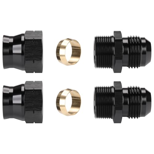Podavelle 10AN Male Flare to 1/2" Hardline Compression Fitting Adapter Straight Aluminum Black 2PCS by Podavelle - Used condition - Image 5