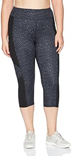 Just My Size Women's Plus Size Active Pieced Stretch Capri, Spot on Slate
