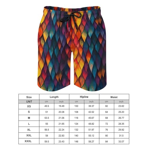 Hawaiian Shorts for Men - Comfy Rainbow Leaf Print Mens Swim Trunks Bathing Suits with Mesh Lining2