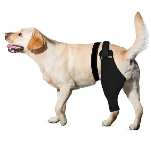 Dog Rear Leg Sleeve to Stop Licking, TPLO Surgery Recovery Cone Alternative | ACL CCL care, Hind Back Leg Wounds hot spots, durable breathable washable fabric, hock knee hip Suit cover wrap